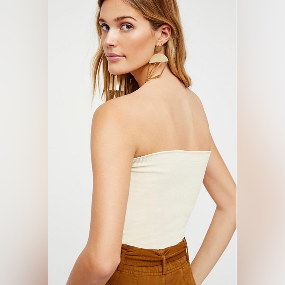 Free People Womens Seamless Sparkle Tube Top Strapless Shimmering Cami - Picture 3 of 6